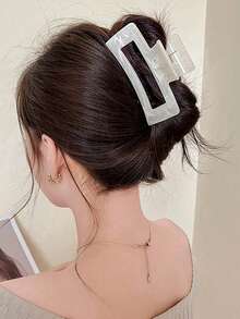 3pcs/1pc Square Plastic Hair Clips, Suitable For Daily Use, Fashion Hair Accessories - Multicolor - View 2