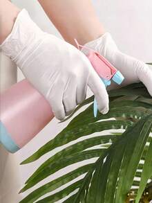 100/50/4 chiếc găng tay nitrile màu tím dùng một lần, không bột, không latex, chống thấm nước, thích hợp cho việc dọn dẹp nhà cửa, làm tóc, thẩm mỹ viện, v.v. Chống thấm nước, chống tĩnh điện, không latex, thiết kế hở ngón (đóng gói trong túi để tránh hư hỏng) - Màu tím - Xem 6