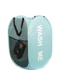 1pc Large Capacity Foldable Laundry Basket - Breathable Mesh Panel, Minimalist Solid Color Design Dirty Clothes Storage Basket, Suitable For Storing Clothes, Laundry Basket - Multicolor - View 9