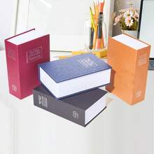 Caja fuerte oculta con forma de libro creativa, disponible en negro, rojo y azul, diseño de tamaño pequeño, se puede usar como alcancía y caja de almacenamiento. Apariencia realista de libro con un fuerte disfraz, opciones de cerradura con llave y cerradura con contraseña, almacenamiento seguro para monedas y artículos pequeños, almacenamiento oculto conveniente para el hogar y la residencia estudiantil - Cerradura de llave - Ver 2