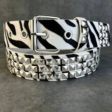 1pc Women's Punk Style Rivet Decor Adjustable Waist Belt, Gothic Y2K Streetwear - Multicolor - View 7