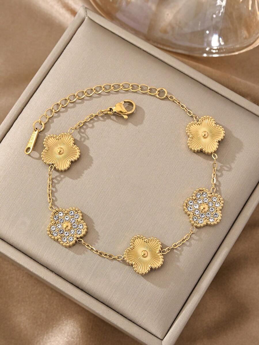 1 chiếc vòng tay mạ vàng 18k, kiểu dáng đa năng và thanh lịch, phù hợp cho các buổi hẹn hò, gặp gỡ, làm quà tặng và đeo hàng ngày. - Vàng - Xem 1