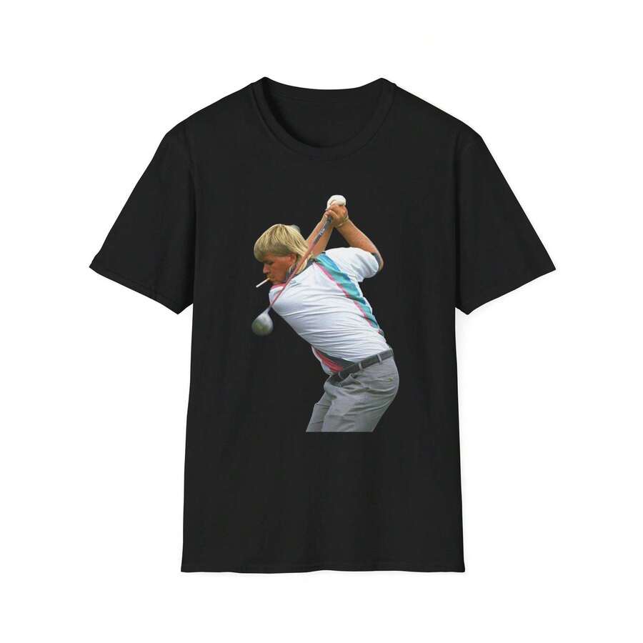 Golf Phot Ography Unisex T-Shirt Iconic Golf Sho TsRetro Style Tee John Daly 1997 Major Winner - 黑色 - 查看 1