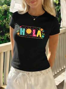 Dam-T-shirts - Svart - Visa 1