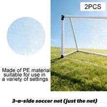 2pcs Football Rebound Net, Graduation/Labor Day Gift, 3-A-Side Football Rebounder Net, Without Goal Frame, Outdoor Football Training Equipment, Adult Size Football Net Set, Including Storage Bag - White - View 2