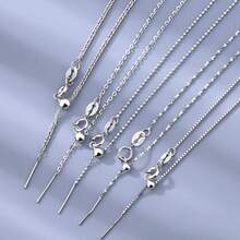 Women's Adjustable Sliding Chain Necklace, S925 Sterling Silver DIY Jewelry Making Base Chain, Beadable Necklace, Non-Fading Clavicle Chain (Suitable For Pairing With Pendants) - Needle Beaded Necklace - View 10