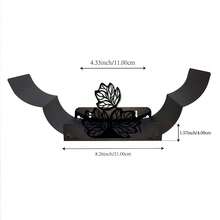 Elegant Leaf Pattern Iron Toilet Paper Holder - Holds 8 Rolls, Suitable For Bathroom And Living Room - Black - View 11