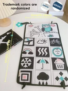 1 件男女宝宝落地式趣味镜，高对比度，可悬挂折叠，适合汽车使用；婴儿认知发展学习布书，练习抬头；新生儿爬行玩具，婴儿礼物 - 彩色 - 查看 3