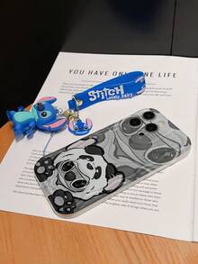 Disney Has Authorized, Phone Case - Chain Set, The Stitch Lilo & Stitch Phone Case Plus A Silicone 3D Or Fluffy Style Stitch Bracelet With Metallic Ring Removable Bracelet, Stitch And Angel Pattern, Compatible With Iphone 17/16/15/14/13/12/11/XS/XR/X Plus Pro Max, Wavy Design Phone Case For Girl, A Stylish Cartoon Summer Phone Case, The Perfect Gift Choice, Phone Protection, Durable Phone Cover, Great Gift For Friends And Family - 白色款式A - 查看 5