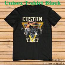 Monster Truck Shirt –  Text Tee, Personalized Monster Jam Birthday Gift For Kids & Adults, Customizable Truck Design - 黑色 - 查看 8