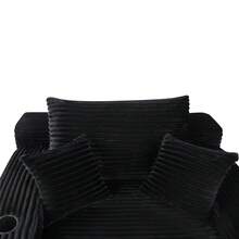 65" Oversized Chaise Lounge Sofa Chair Indoor, Modern Corduroy Single Sleeper Couch Chair With 3 Soft Pillows&Cup Holder, Boneless Cloud Couch Single Seat Sofa Bed For Living Room Office - màu đen - Xem 7