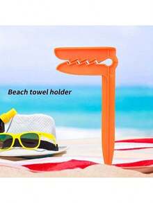 4pcs Outdoor Beach Towel Clips - Picnic Mat Clips, Sturdy Towel And Bedsheet Fasteners For Camping And Beach Trips, Multipurpose Towel And Picnic Mat Fixers, Windproof Outdoor Accessories - Multicolor - View 4