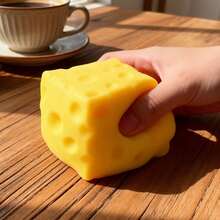 Juguete suave y esponjoso de gran tamaño con forma de queso, de textura realista similar al pan, hecho de material TPR, regalo ideal para cumpleaños, Navidad, Halloween, Pascua y otras festividades - Multicolor - Ver 10