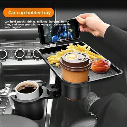 Car Mounted Dining Tray Cup Holder, Car Center Console, Passenger Seat, Water Cup Holder, Storage Rack, Car Interior Tray, Storage Dining Tray