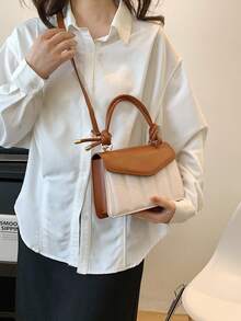 Elegant Women's Small Shoulder Bag, Fashion Versatile Niche Design Retro Square Bag - Brown - View 5