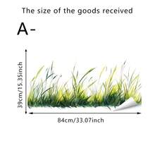 Watercolor Green Grass And Reed Baseboard Wall Stickers, Removable Self-Adhesive Waterproof PVC Decals, Suitable For Living Rooms, Bedrooms, And Farmhouse-Style Home Decor. - Wall Stickers - View 8