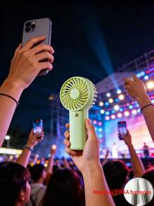 1pc Portable Battery Operated Fan (Batteries Not Included) - Handheld Fan, Stroller Fan, Battery Powered Fan, Mini Desk Fan, Suitable For Travel, Commuting, Office, Beach, Summer Essential, Compact Portable Handheld Fan (Requires 2 AAA Batteries) - Polychrome - View 14