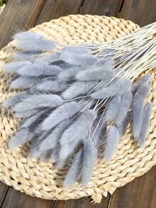 60/120/240支波西米亚风人造花 - 兔尾芦苇草 - 多色，蒲公英花 - 家居、婚礼、办公室、咖啡厅装饰 - 情人节和母亲节礼物 - 灰色 - 查看 8