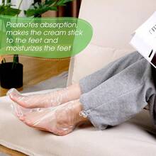 100Pcs Transparent Disposable Foot Peel Mask Covers , Waterproof Exfoliating Foot Care Film For Soft Feet With Fixing Stickers | Home Spa Treatment, Disposable Foot Spa Covers - 100個/50雙 - 查看 5