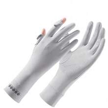 Summer Long Ice Silk Sun Protection Gloves, Flip-Up Fingerless Design With Touchscreen Support, Breathable Ice Silk Fabric, Non-Slip And Wear-Resistant. Suitable For Cycling, Driving, Outdoor Activities, Specialized UV-Protection Thin Gloves For Riders And Drivers. - Multicolor - View 5