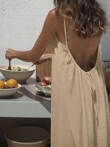 Women Midi Dresses - Army Green - View 5