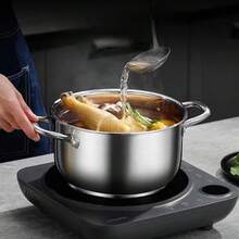 Bộ hấp bằng thép không gỉ chất lượng cao, bao gồm nồi, khay hấp và nắp, làm từ thép không gỉ 304, dày dặn và bền chắc, có thể rửa bằng máy rửa chén, đáy dẫn nhiệt nhanh, phù hợp với mọi loại bếp. - Xem 4