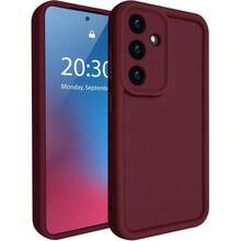 适用于三星 Galaxy A17 A07 A56 A26 A36 A16 A06 A05 A15 A25 A35 A55 A04 A12 A13 A14 A50 A52 A54 S26 Ultra S25 FE S24 S23 S22 S21 S20 Plus 的软 TPU 手机保护壳，防摔防震，纯色硅胶手机壳 - 酒紅色 - 查看 8