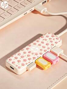 HP 四合一 USB-C 集线器多端口适配器，母亲节礼物，高级定制，支持 4K 投影，PD 充电，适用于 MacBook 笔记本电脑，便携式 Type-C 扩展坞 - 查看 2