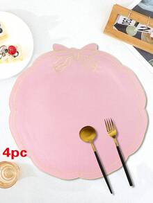 1/2/4 件节日蝴蝶结布餐垫，适用于婚礼派对餐桌装饰、PVC 烫金餐垫、咖啡机垫、防滑隔热垫，适用于婚礼派对、节日庆典、野餐、生日宴会 - 彩色 - 查看 12