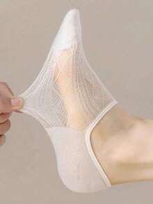 5 pares de calcetines invisibles para mujer, calcetines cortos transparentes, cómodos y transpirables, colores aleatorios - Multicolor - Ver 2