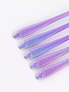 5 Piezas Juego de Pinceles de Arte de Uñas Efecto Iridiscente de Sirena - Pinceles Profesionales de Acrílico y Gel UV para Manicura, Diseño de Uñas DIY, Herramientas para Degradado y Dibujo de Detalles - Multicolor - Ver 10