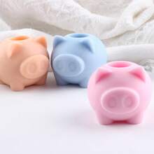 DIY 3D动物烛台模具，可爱小猪造型硅胶蜡烛模具 - 白色 - 查看 4