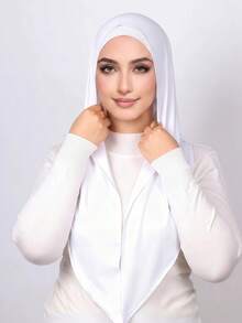 1pc Instant Triangle Hijab, All-In-One Tie-Up Design, Quick Wrap Without Slipping, No Undercap Or Folding Required, Suitable For Daily Wear, Prayer, And Outings - Triangular Hijab - View 8
