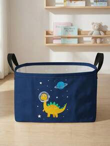 1pc Large Capacity Foldable Storage Box, Dinosaur Pattern Printed Covered Storage Basket With Handle, Multipurpose Storage Container For Nursery, Bedroom, Baby Clothes, Underbed, Toys - Multicolor - View 14