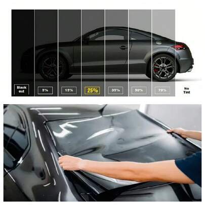 Phim dán kính ô tô màu đen VLT 3Mx50CM, phim cách nhiệt chống tia UV cho kính nhà cửa.