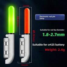NEW 2PCS Rod Tip Light + CR425 Lir425 Rechargeable Battery Charger Kit Fit Night Electronic Fishing Are Used For Hook Detection, Color Changing Tips, Casting, Sea Rods, Fluorescent Night Glow Sticks, And Shore Fishing Alarms Luminous Float Set - Multicolor - View 3