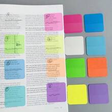 160 Sheets Square/Round PET Transparent Index Stickers, N-Times Reusable Bookmarks, Aesthetic Markers For Office, School & Study, 8 Colors - one-size - View 2