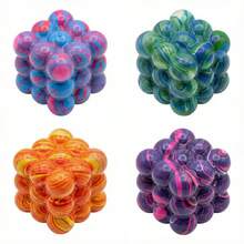 5cm Nee Doh Flow Pattern Cube Malt Syrup Ultra-Thin Squishy - Cube Stress Relief Toy, Sticky Slow-Rebound Pressure Reducing Gadget, Creative Desk Soothing Gift - Festival Gift, Creative Surprise, Perfect Present - Multicolor - View 3