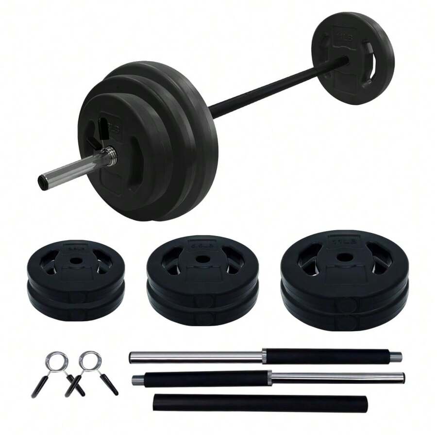 Juego de pesas ajustables con barra para gimnasio en casa – 40LB Cardio Pump, discos redondos recubiertos de PU, barra de 51", equipo de entrenamiento de fuerza, multicolor. - Redondo - Ver 1