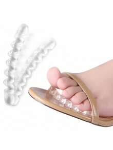 2pcs Transparent Silicone Anti-Friction Shoe Pads, Soft Granule Cushion Insoles For Men And Women - Clear - View 1