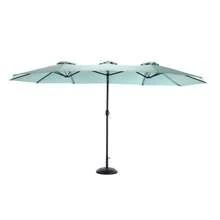 14.8 Ft Double Sided Outdoor Umbrella Rectangular Large With Crank(Light Green)(No Base) - Mint Green - View 4