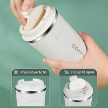 1 cốc cà phê lớn bằng thép không gỉ 304, cốc giữ nhiệt chống rò rỉ có nắp, bình nước di động, cốc uống hai lớp 510ml, thích hợp cho học sinh và người lớn, sử dụng tại nhà, trường học, văn phòng, thể thao, dã ngoại, cắm trại và trên xe hơi. - Nhiều màu - Xem 8