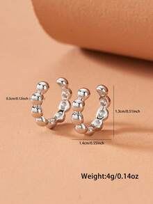 2 đôi bông tai kẹp hình chữ C tối giản thời trang nữ, không cần xỏ lỗ tai, thích hợp cho các dịp lễ, tiệc tùng, kỳ nghỉ biển và đeo hàng ngày. - Hình chữ C - Xem 4