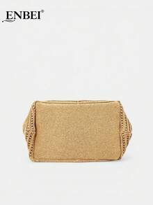 ENBEI 2026 Fashion Spring/Summer Women's Retro Vacation Style Beach Bag, Handwoven Ladies Bag For Beach Vacation, Foldable Hollow-Out Elegant Ladies Tote Bag, Holiday Essential, Travel Essential, White Tote Bag, Suitable For Dates, Outings, Shopping, Vacation, Sightseeing - Multicolor - View 7
