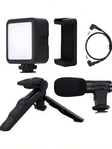 Tripie Para Telefono Celular con Luz Led, Microfono Y Control - Negro - Ver 8