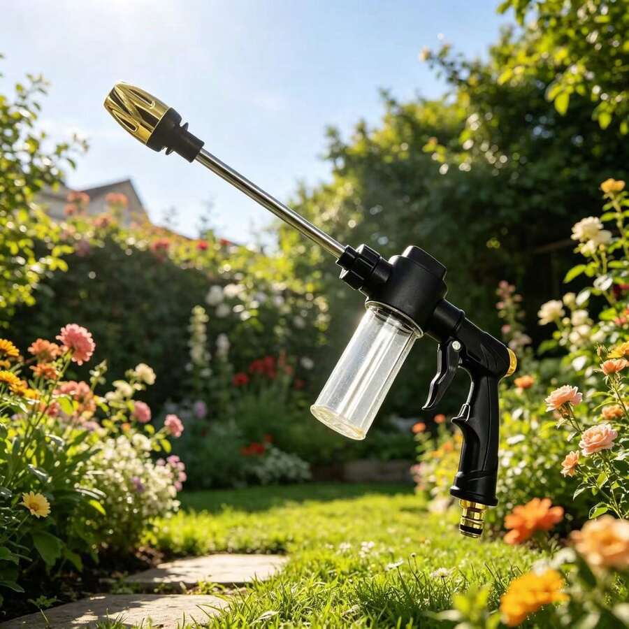 Súng phun nước tạo bọt áp lực cao cán dài, vòi phun rửa xe và tưới cây gia dụng. - Bộ - Xem 1