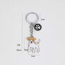 1pc Metal Jack Russell Terrier Dog Animal Enamel Heart Shaped Keychain Pendant Key Ring Suitable For Car Keys, Souvenir Gift For Women, Men, Handbag, Mother, Father, Graduation, Teacher - Multicolor - View 8