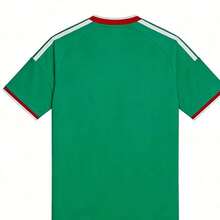 Camiseta de fútbol estilo retro verde con detalles rojos y blancos para hombre Camiseta de hombre con diseño de balón de fútbol y bandera de México Ideal para partidos de fútbol y eventos deportivos en verano Regalo perfecto para aficionados al fútbol mexicano - Verde - Ver 3