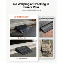 VEVOR Driveway Curb Ramp, 3.175 Tons Load Capacity, 17.8 Cm Rise Height Heavy Duty Curbside Bridge Ramp With Drainage Tank For Wheelchairs, Strollers, Motorcycles, Cars, Lawn Mowers & Trailers, 2 Pack - 3.175 Tons - 查看 4