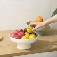 Keranjang Buah Bulat/Oval Modern dengan Lubang Drainase, Mangkuk Dekoratif untuk Meja Dapur dan Meja Makan dengan Sistem Drainase - Hemat Ruang, Cocok untuk Dekorasi Rumah - View 9